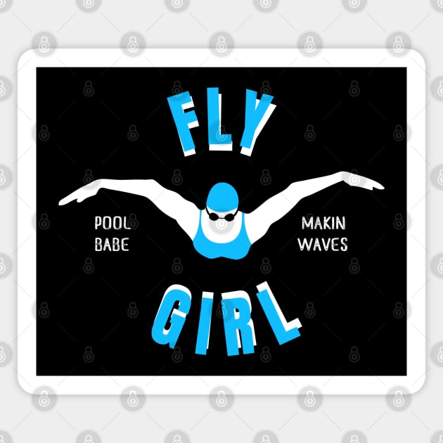 Womens Butterfly Girl Swimmer Girls Swimming Gift Sticker by atomguy
